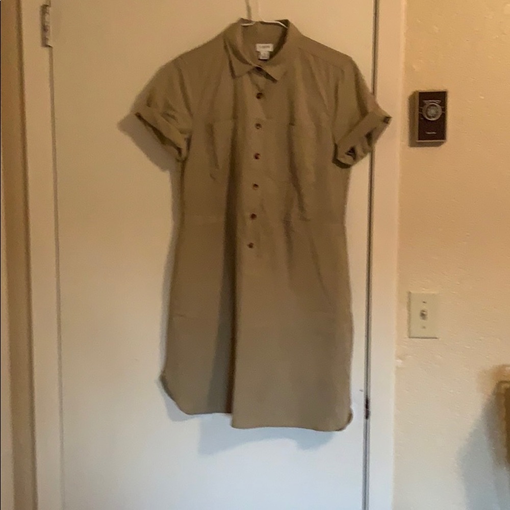 J crew cotton shirt dress